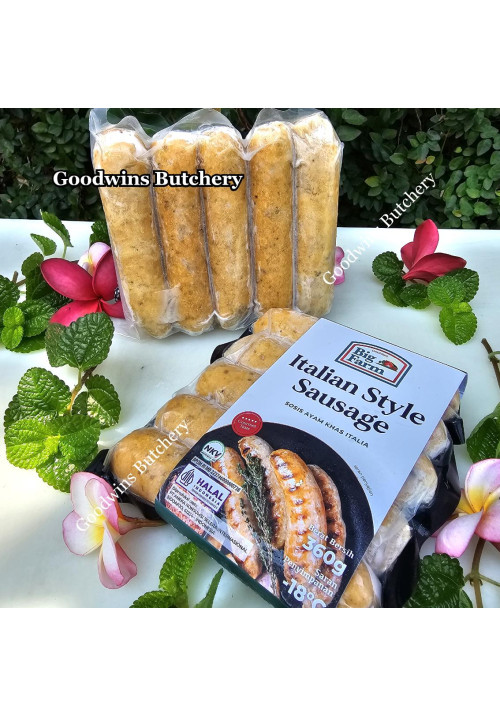 BigFarm sausage CHICKEN ITALIAN STYLE Big Farm frozen 6" 15cm 5pcs 360g (new packaging)